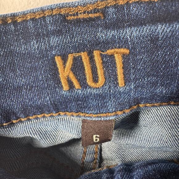 Kut From the Cloth Jeans Women 6 Blue Bootcut Western Boho Dark Wash High Rise - Picture 4 of 11